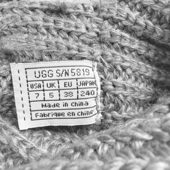 UGG Gray Knit Button Women's Ankle Boots - Picture 7 of 7